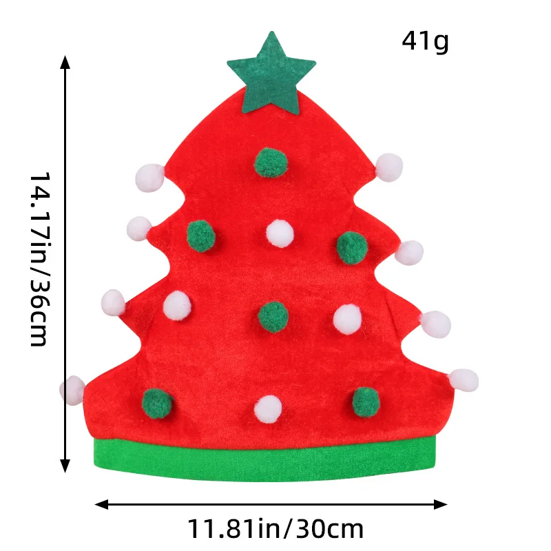 Christmas Beanie Hat Christmas Hat Xmas Tree Shape Red Green Hat for Adults and Kids New Year Festive Party Noel Christmas Gift cap Decoration
