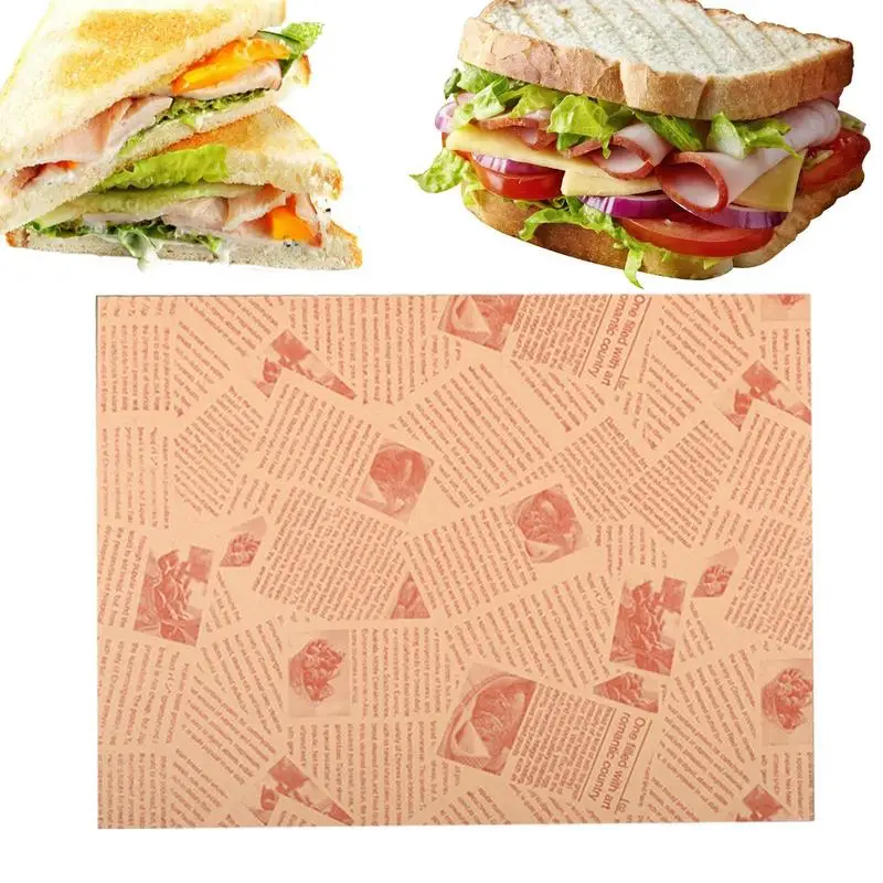 

Бумажные листы Deli, маслонепроницаемые обертки для пищевых продуктов, антипригарная бумага для хлеба, картофеля фри, сэндвичей, кухонные аксессуары для пиццы