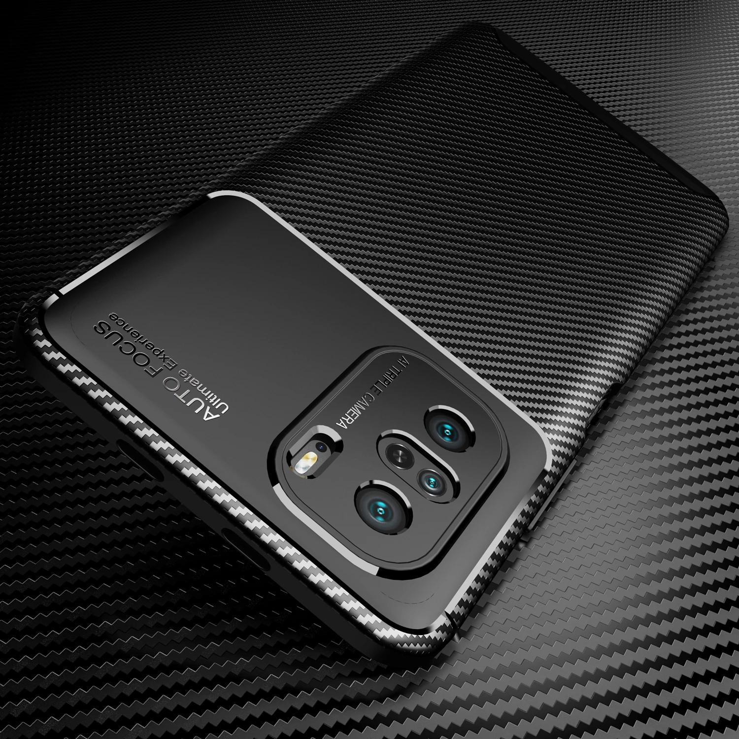

Ultra Thin Carbon Fiber Flexible Case For XIAOMI MI Poco F2 Pro F3 GT F4 F5 Pro Anti fingerprint Soft TPU Texture pattern Cover