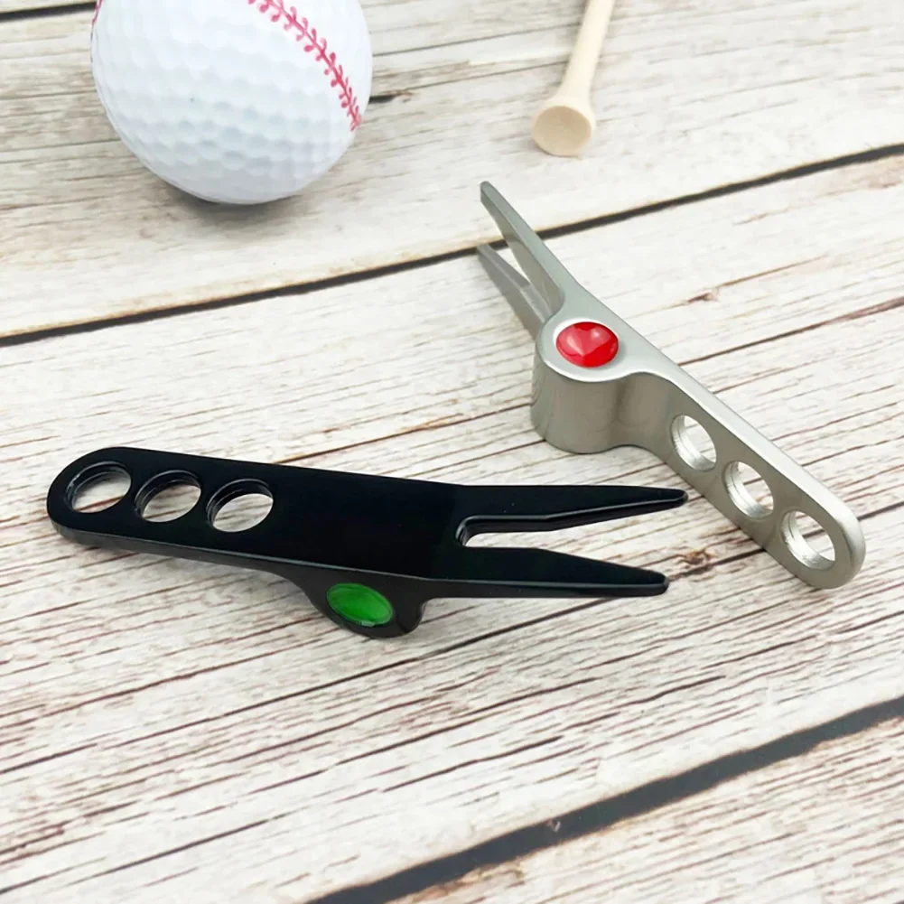 1Pc Golf Divot Tool Zinc Alloy Golf Fork Pitchfork Turf Tool Golf Equipment Accessories