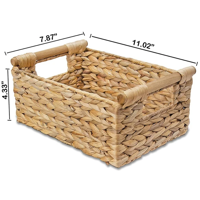 Small Wicker Baskets for Organizing Bathroom, Hyacinth Baskets Storage - 3  Pack