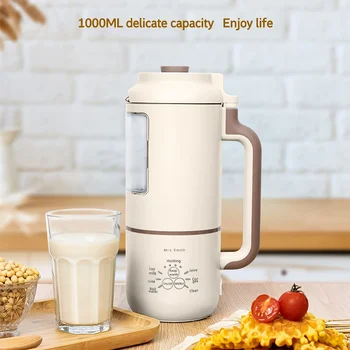 휴대용 미니 두유 메이커, 무료 여과 및 자체 세척 기능, 신선한 두유 및 주스, 1000ml
