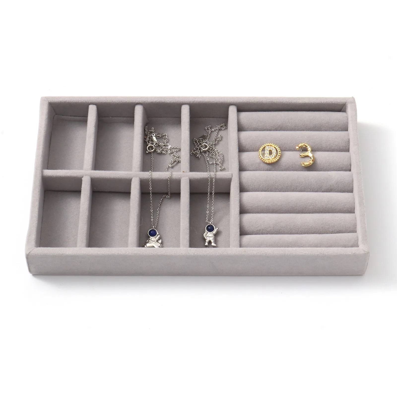 Velvet Jewelry Displays Rectangle Color for Rings Earrings Organizer Box  Tray Holder Jewelry Storage Case Showcase