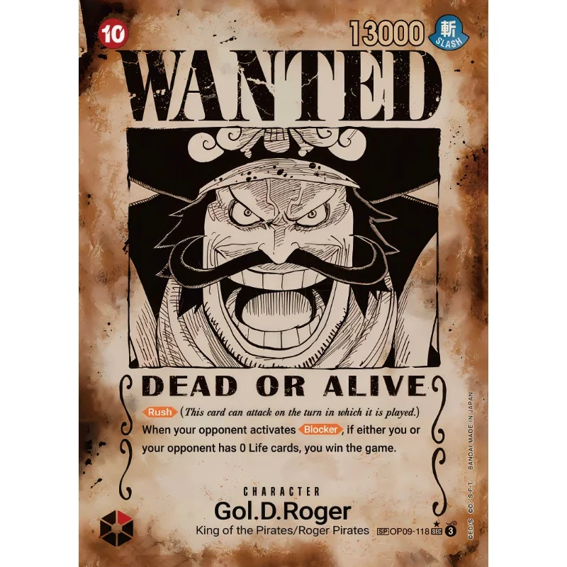 Diy One Piece Wanted Poster Japanese Sets Luffy Ace Sabo Roger Op13 Sec Sp Eustass Kid Op01-051 Op09-004 Shanks Op09-093 Teach