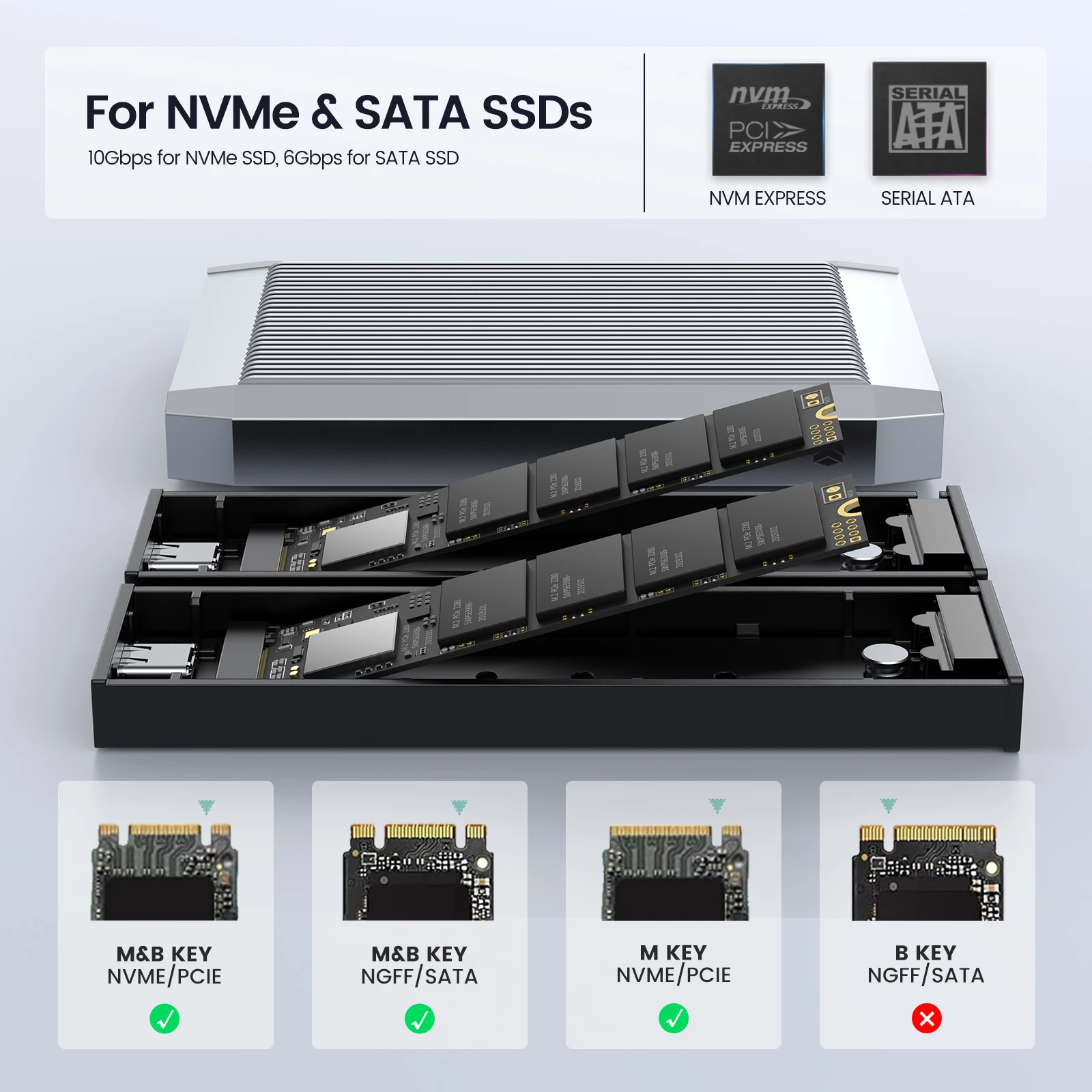 Yottamaster   M.2 NVMe SATA SSD Ŭ, USB C M.2 SSD ,  M Ű PCIe  B + M Ű  ϵ ̺ ̽
