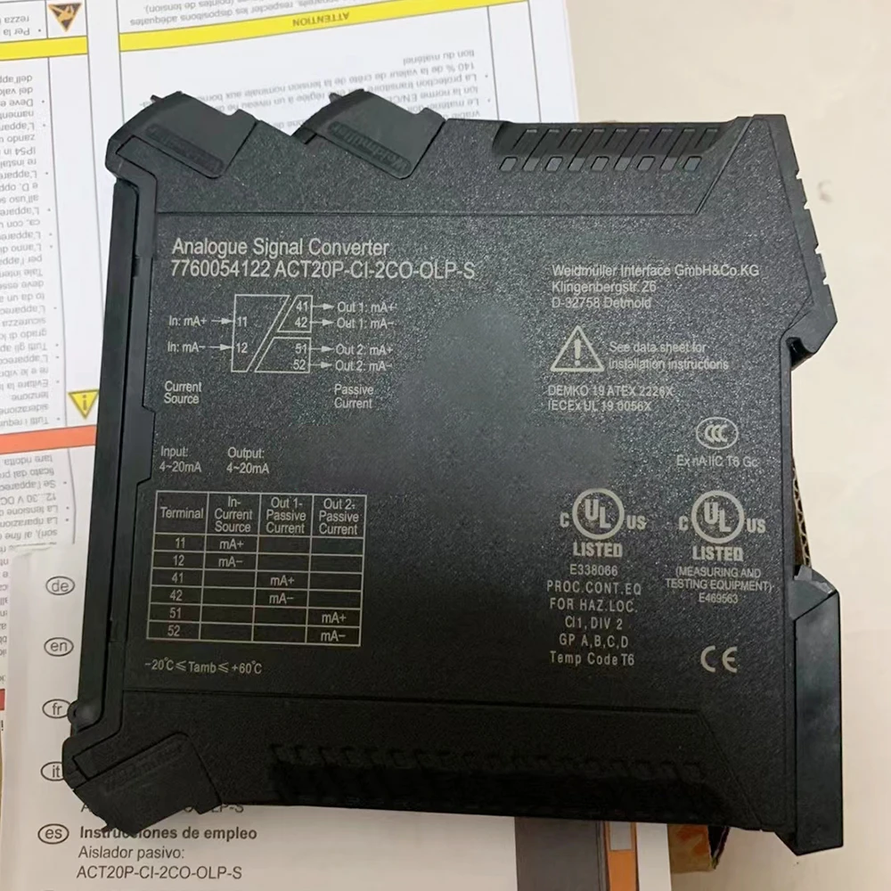 7760054122 For Weidmuller Signal distributor ACT20P-CI-2CO-OLP-S Output Current Loop Powered 4 7760054122 For Weidmuller Signal distributor ACT20P-CI-2CO-OLP-S Output Current Loop Powered - Image 2
