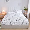 New Printing Fitted Bed Sheet King Queen Mattress Cover Protector Pad Bed Cover Bed Linens with Elastic Room Decor Antibacterial 4