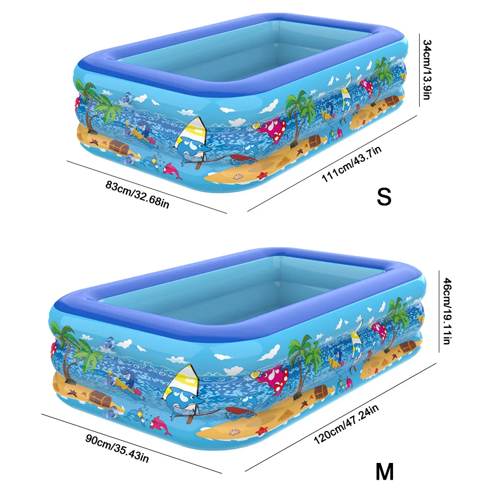 Framed Swimming Pool Cartoon Pattern Thickening Swimming Pool Water Play Pool for Summer Outdoor Indoor