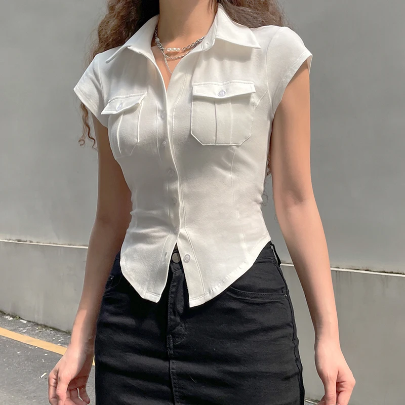 Womens Short Sleeve Shirts with Pockets