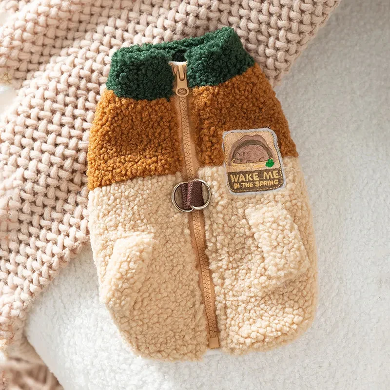 Pet jacket Brown Autumn and Winter Dog Two Legged Cardigan Puppy Warm Clothing Teddy Fashion S-XL