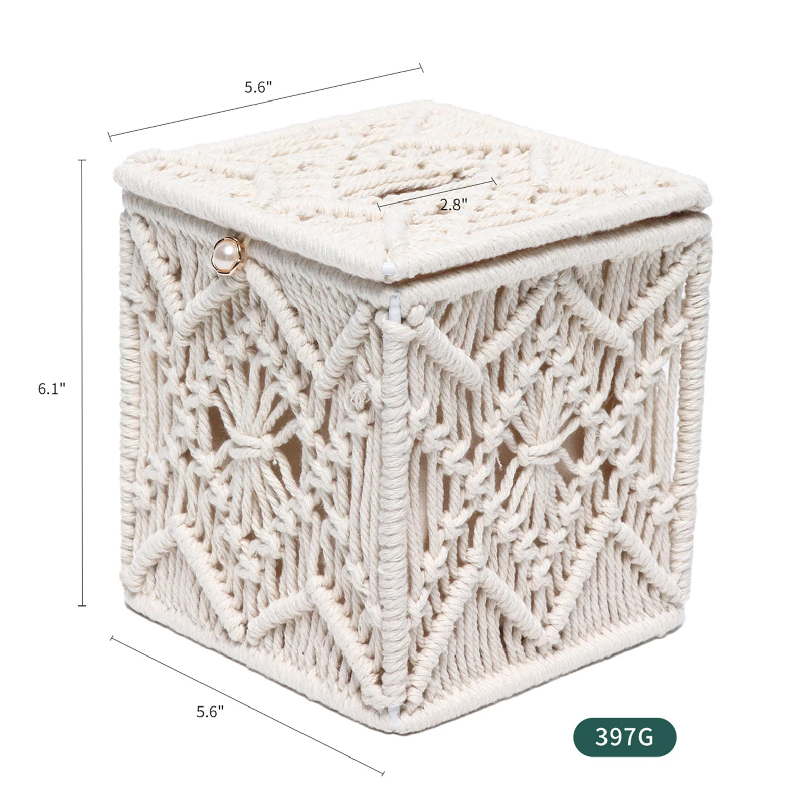 Hand Knitted Cotton Tissue Box Cover Decorative Tissue Holder Napkins Box for Living Room Home Decoration 6