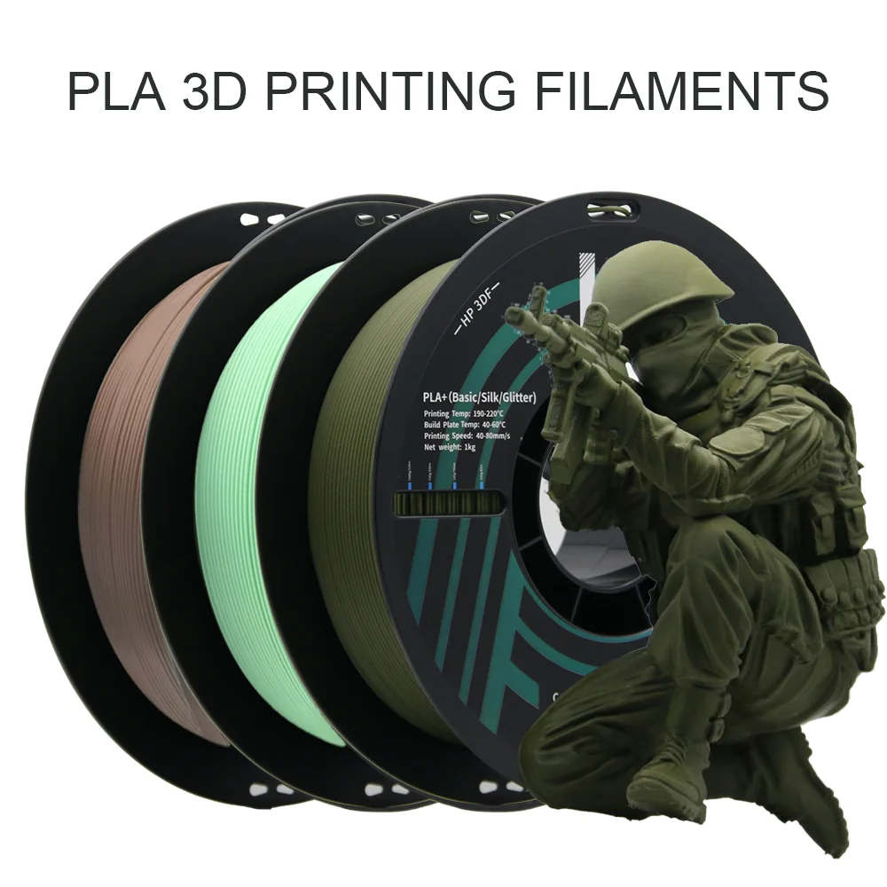 3D 프린터 필라멘트, PLA 필라멘트, HP3DF 1.75mm 치수 정확도 +/- 0.02mm, 1KG 스풀 (2.2 lbs), 대부분의 FDM 프린터에 호환 가능
