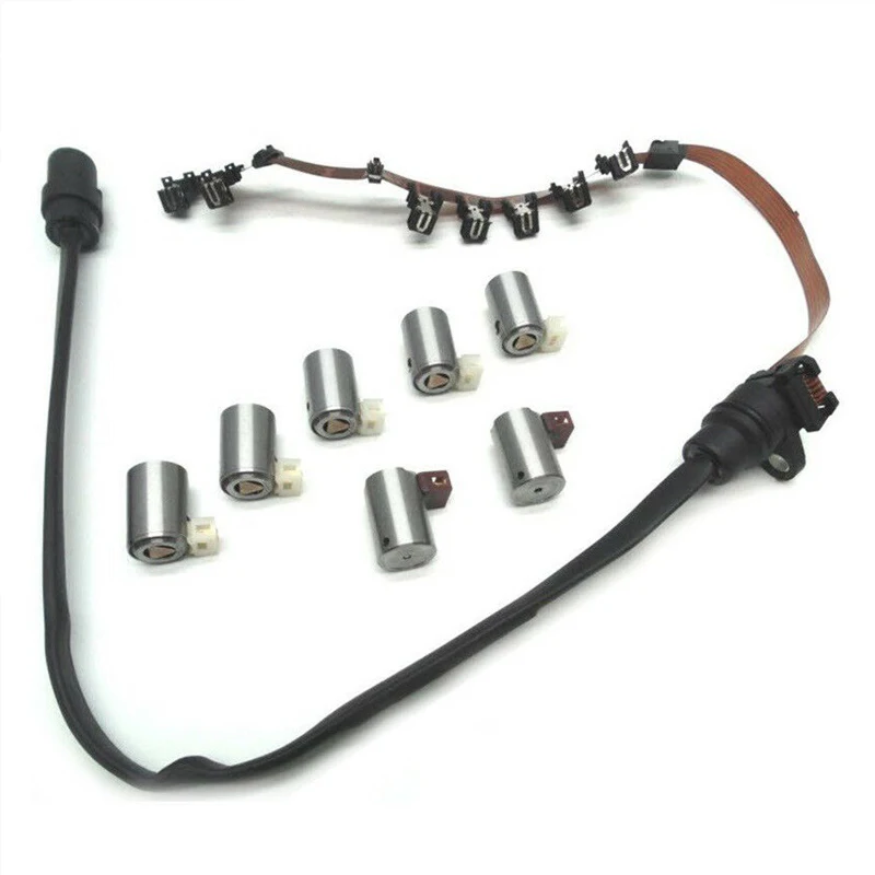 

For 01M325283A Transmission shift solenoid valve set and wiring harness 8pcs set for 1999-2005 Volkswagen Jetta cars