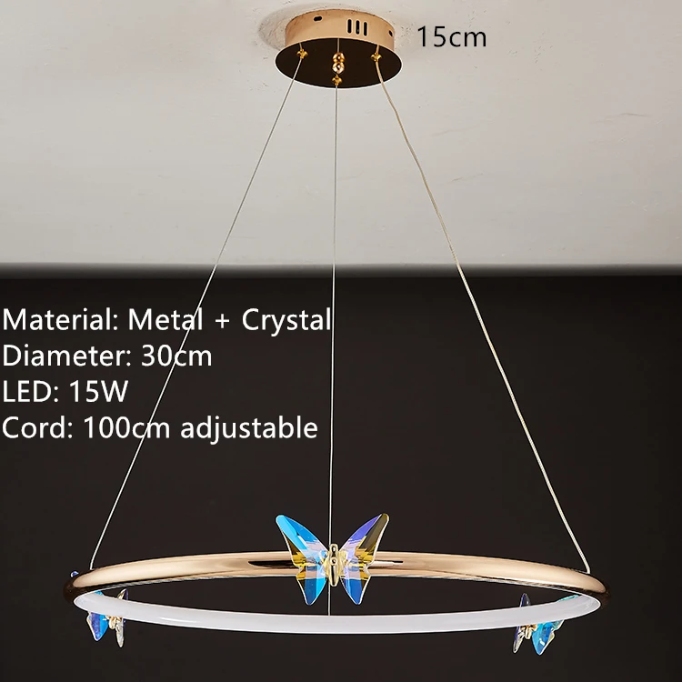 Crystal Butterfly LED Wall Lamp Bedroom Bedside Tv Background Modern Sconces Gold Metal Unique Lighting Surface Mount decorative wall lights Wall Lamps