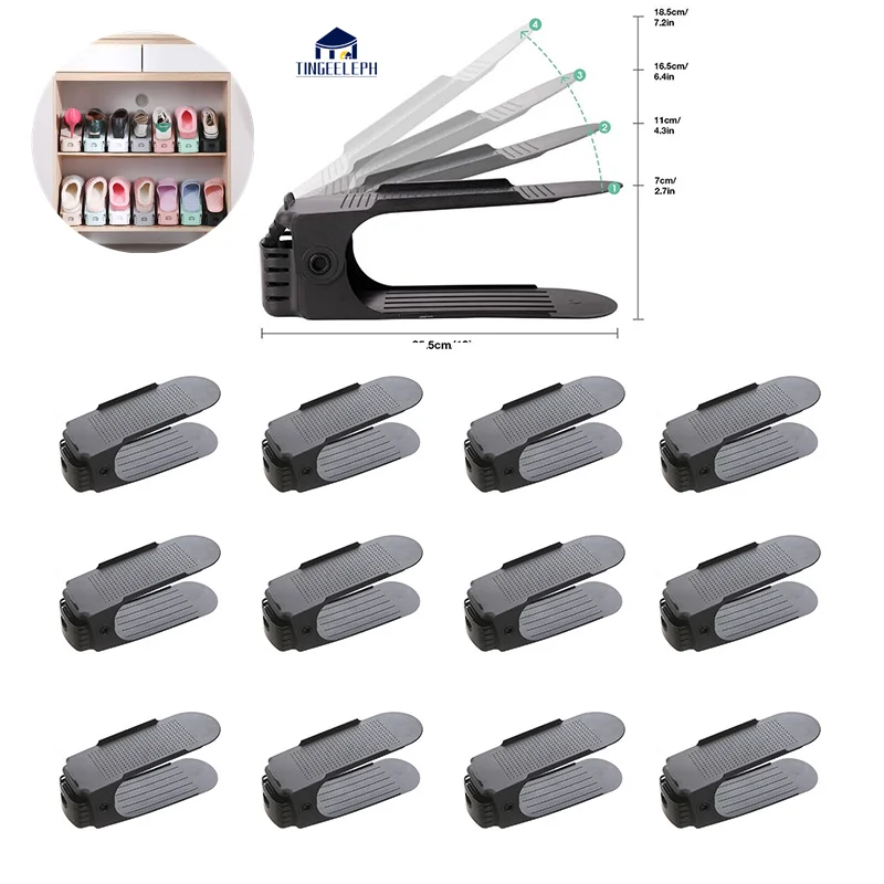 Adjustable Shoe Rack Organizer Shoes Footwear Storage Stand Support Space Saving Cabinet Closet Holder shoe rack shoe organizer