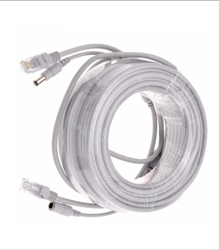 Optional Gray CAT5/CAT-5e Ethernet Cable RJ45 + DC Power 5M/10M