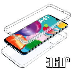 Ultimate 360° Shockproof Clear Case with Screen Protector - PC + Silicone - Samsung A42 (Clear)