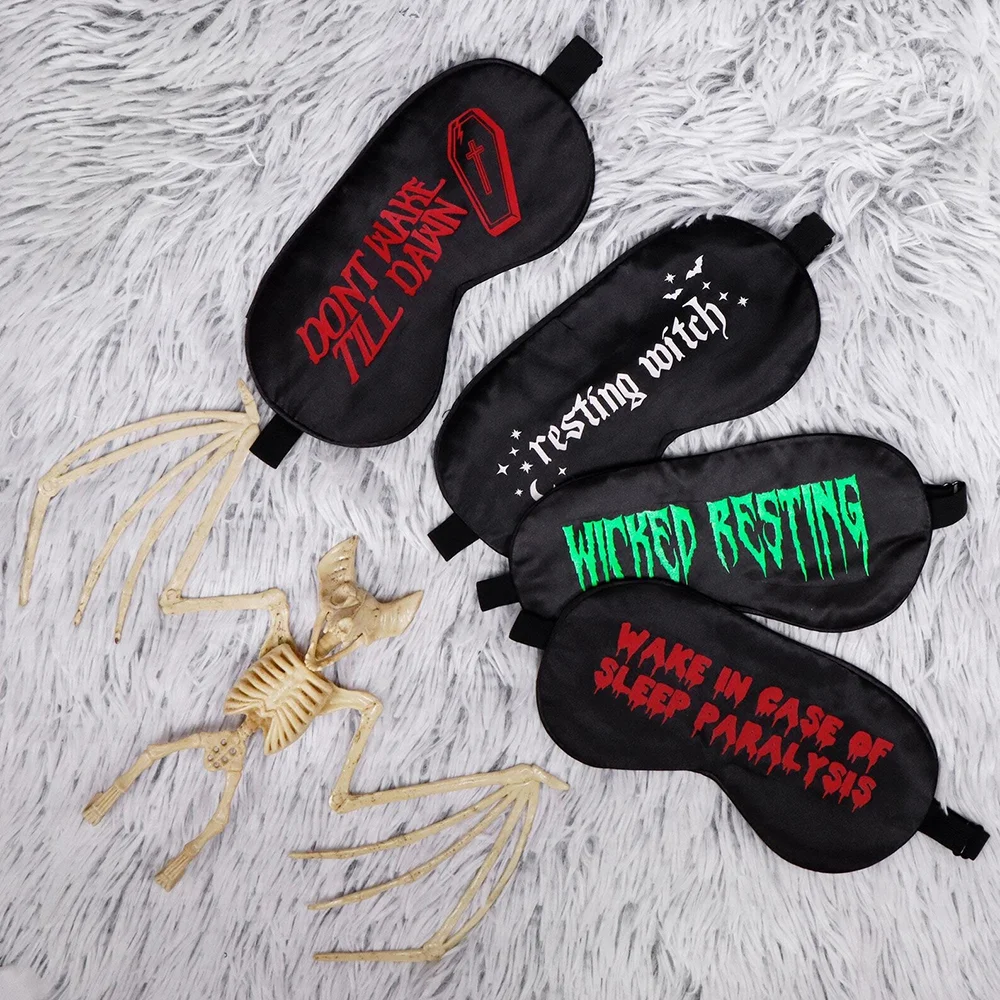 Gothic Witch Halloween Sleepover Party Eye Masks - Spooky Bachelorette and Bridal Shower Gift