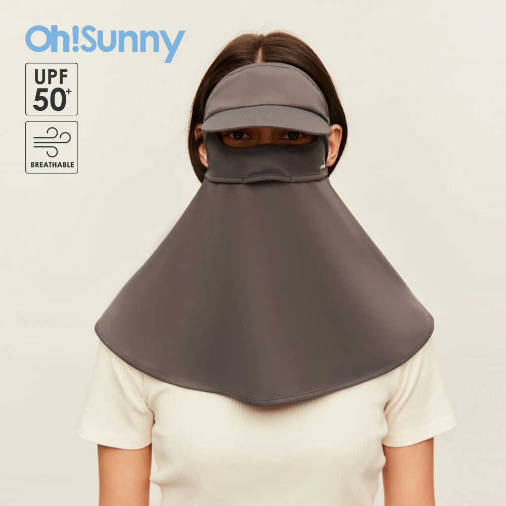 OhSunny Women Sun Protection Scarf with Brim Neck Shoulder Flap Wrap Breathable Anti UV UPF50+ for Outdoor Cycling Golf