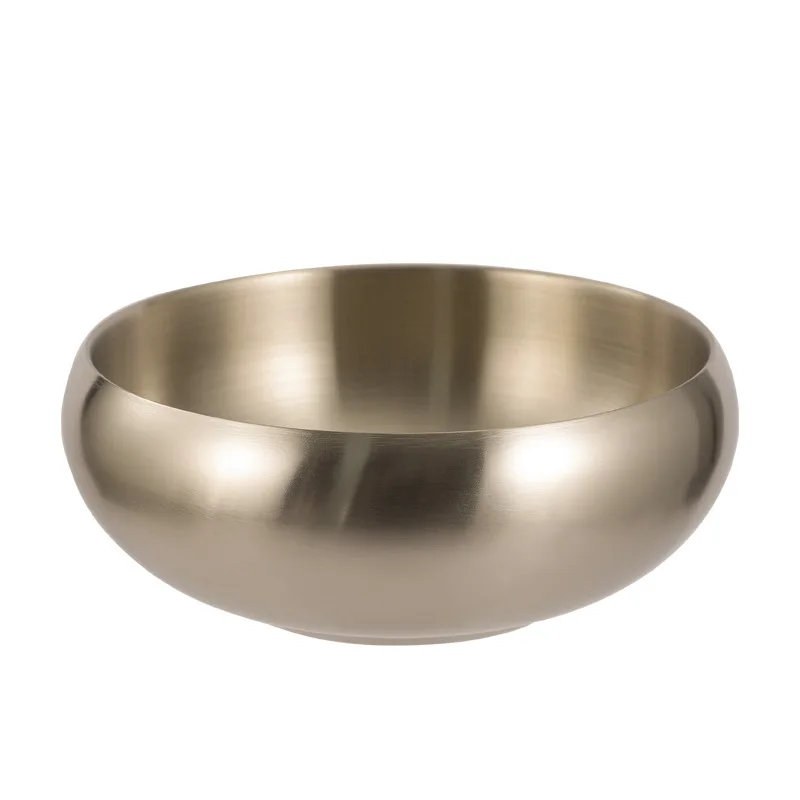 Korean Stainless Steel Rice Bowl Barbecue Shop Commercial Double-layer Insulated Soup Bowl Double-layer Set