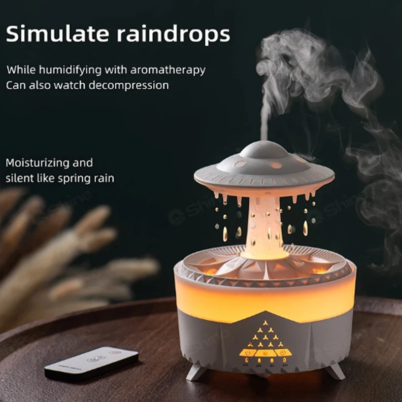 

Rain Cloud Humidifier Water Drip with Remote Raindrop Humidifier Rain Cloud Diffuser Mushroon Air Humidifier with Rain Lamp