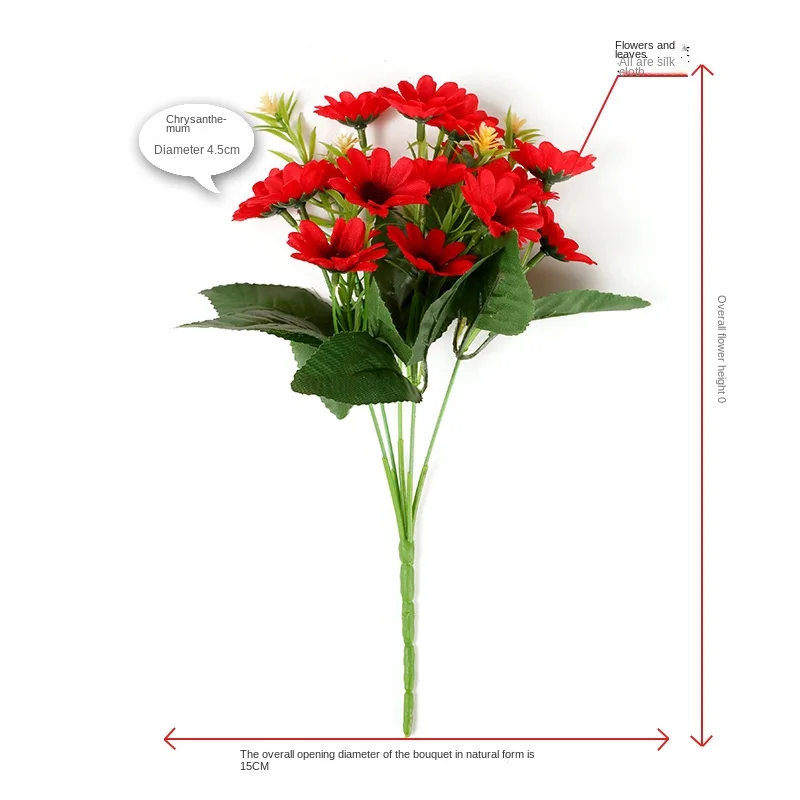 Artificial Daisy Gerbera Chamomile Flower Bouquet for Wedding and Home Decoration