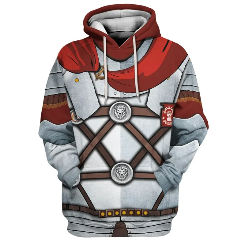 thumbnail image 1 of Sudadera con capucha y estampado 3D de caballero medieval antiguo para hombre, ropa informal, sudadera de manga larga, sudadera con capucha, ropa para niños, 1 of 5