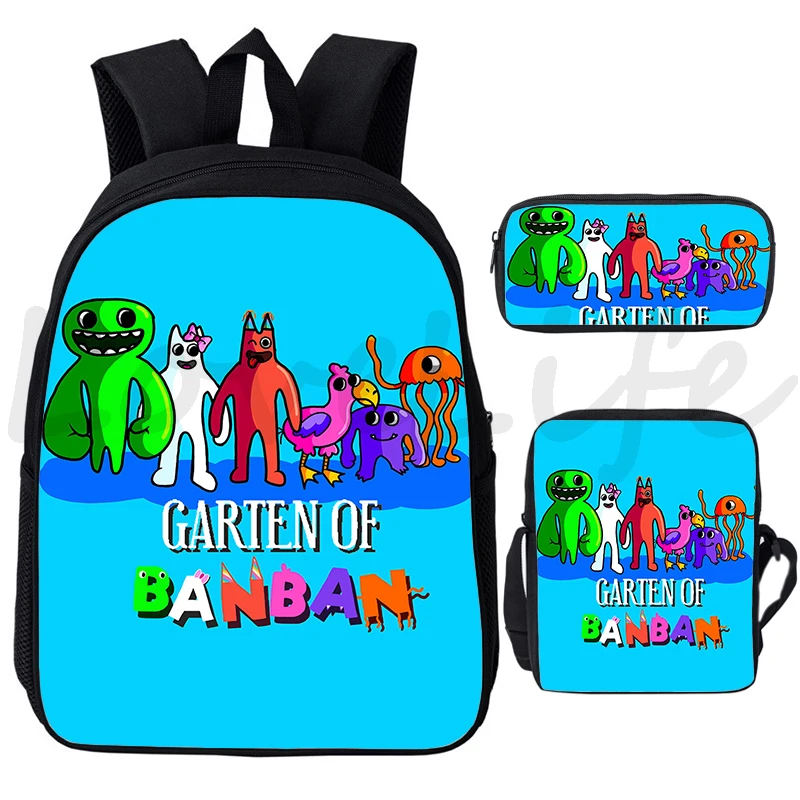 

Game Garten Of BanBan Backpack Shoulder Bag Pencil Bag Boys Girls Bookbag 3Pcs/set Knapsack Children Schoolbag Anime Laptop Bags