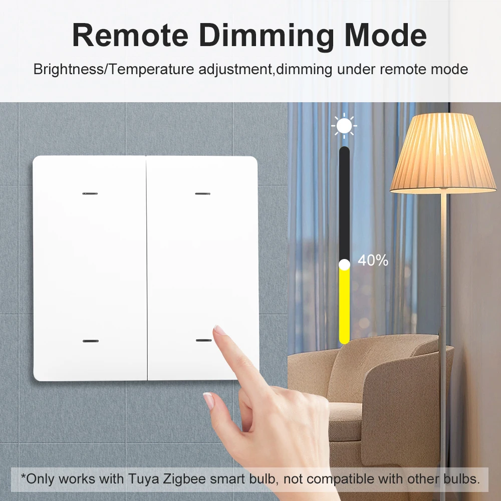 Tuya ZigBee APP 3.0 Smart Wireless Scene Switch 1/2/3/4-Gang Automation Push Button with Remote Smart Home Automation Scenario
