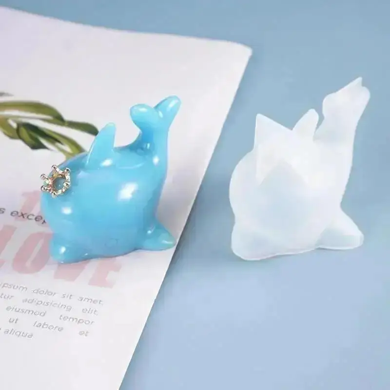 New Animals Ornament Decorative Silicone Mold For Resin Jewelry Making Tools DIY Crystal Epoxy Mold 3D Dolphin Cartoon Cute