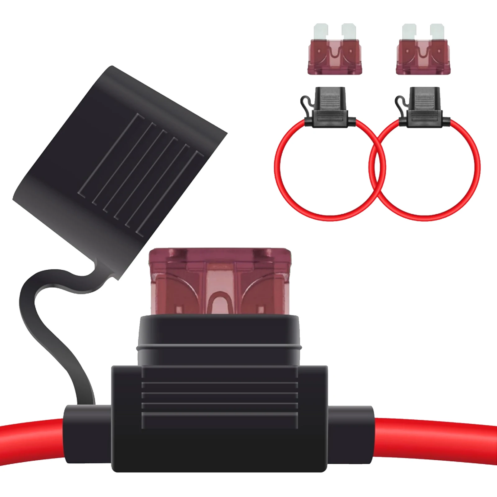 Inline Fuse Holder 2PCS 10/12/14/16/18AWG Car Gauge ATO/ATC Standard Blade 5A 10A 15A 20A 30A 40A