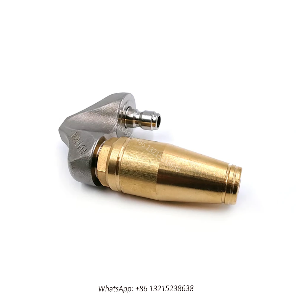1/4" 12mm Quick Plug Brass Sewer Cleaning Nozzle 360 Degree Rotating