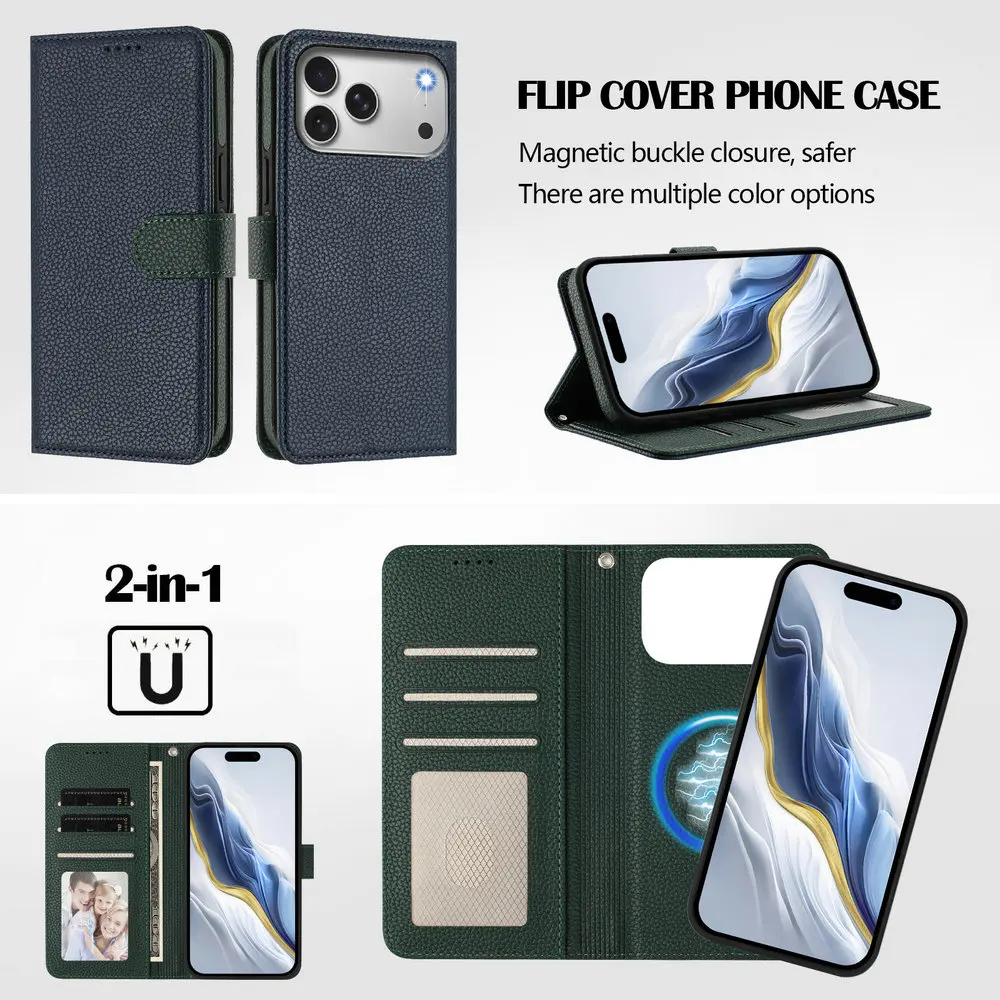 2-in-1 Detachable Leather Wallet Case with RFID Protection