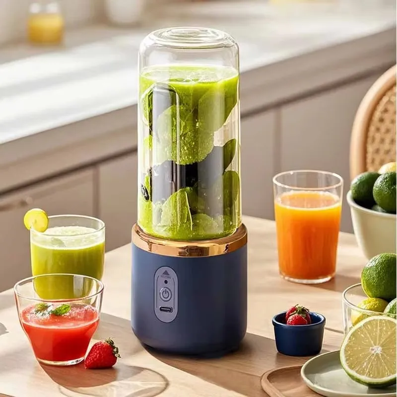 Description Picture 2 of itemPortable Wireless Blender Electric Fruit Juicer Machine For Orange Ice Crushing 10 Blades Auxiliary Food Machine 400mAh Mixer