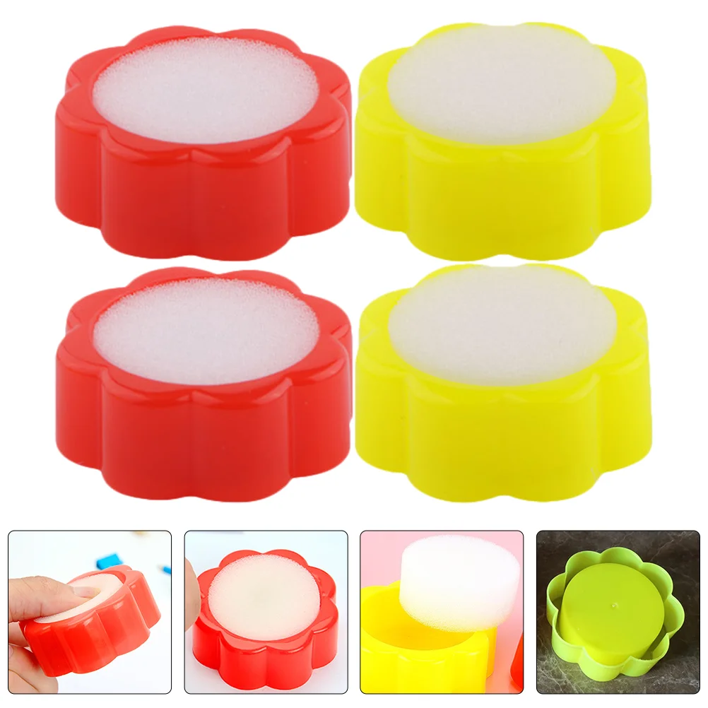 

12Pcs Durable Counting Sponges Flower Shape Sponges Finger Wet Dampers for Office Bank