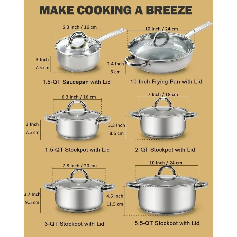 Cook N Home 8 Quart Stainless Steel Stockpot with Lid