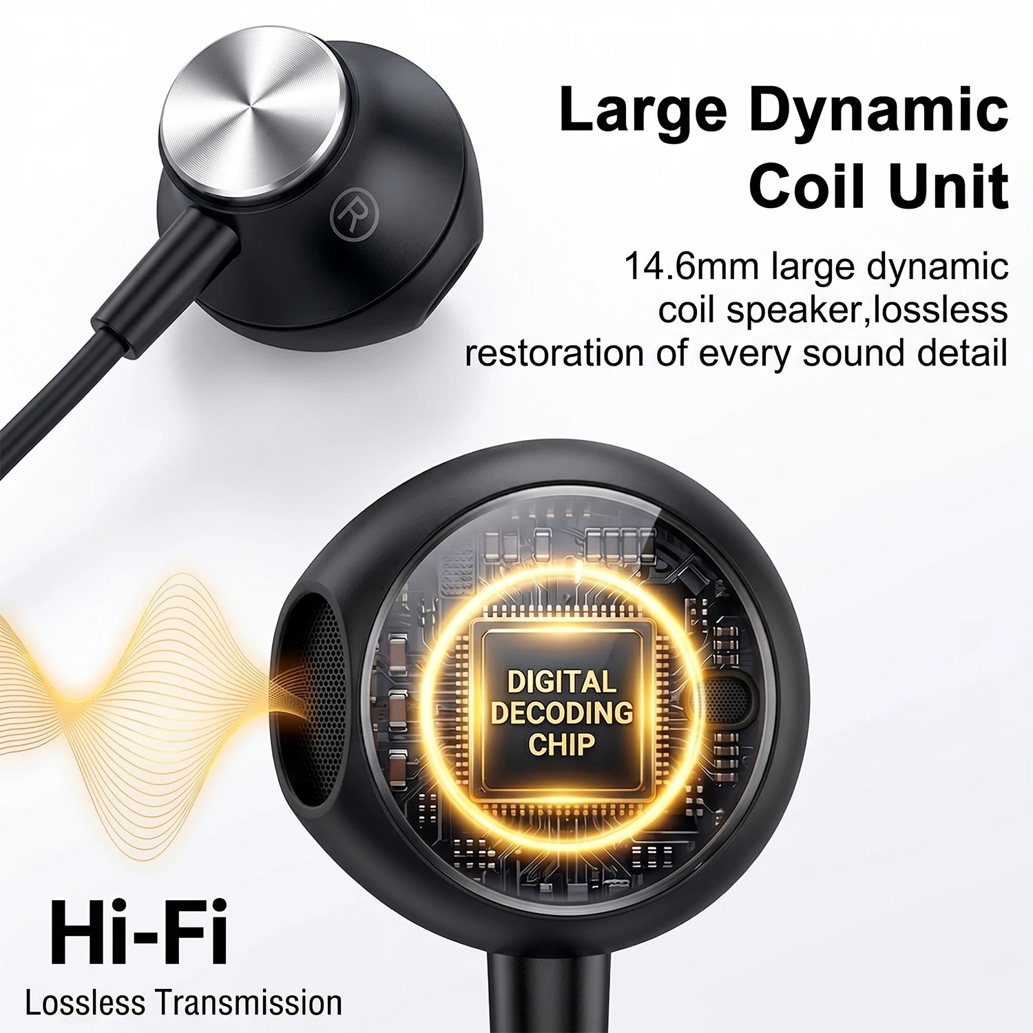 USB-C HiFi Surround Sound Wired In-Ear Headphones