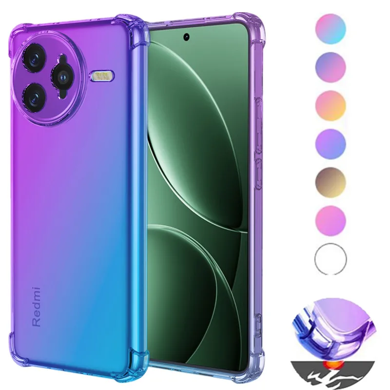 Gradient Airbag TPU Shockproof Protective Case Cover