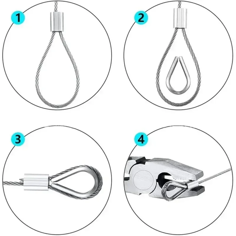 Turnbuckle Wire Tensioner Kit 15/25/30/50 Meters Vinyl Coated Stainless Steel Cable Wire Rope Turnbuckles Strings Light stainless steel wire rope steel wire rope