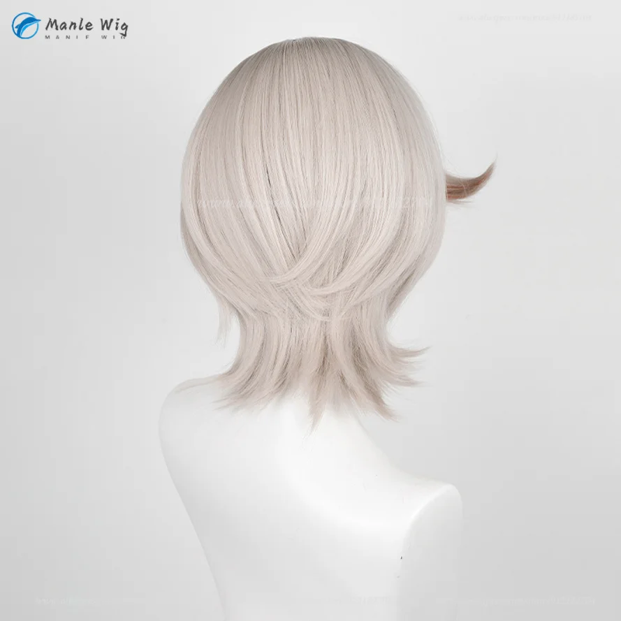 In Stock High Quality  Fontaine Lyney Wigs Grey Golden Red 32cm Lyney Cosplay Wig Heat Resistant Synthetic Wigs