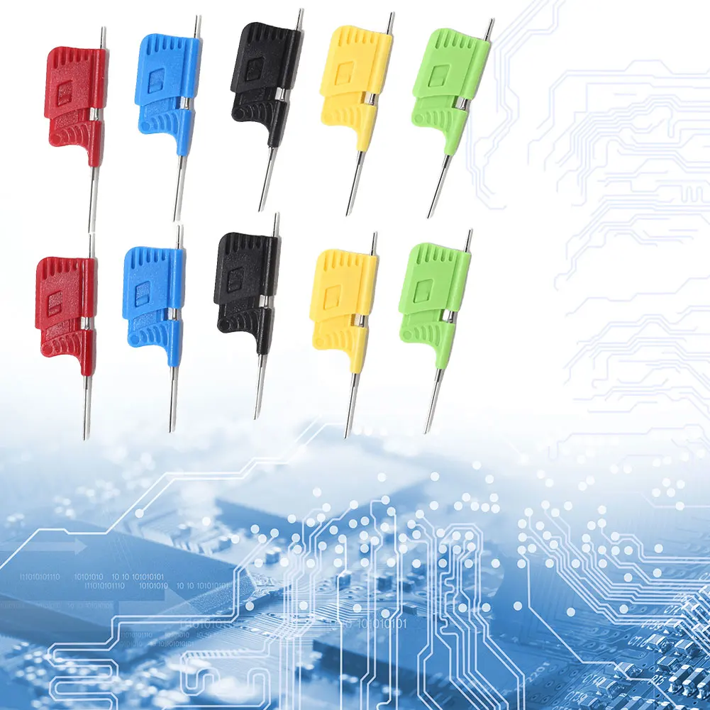 점퍼 와이어가 있는 SMD 그리퍼 테스트 클립, 40V IC 테스트 후크 클립, 전기 테스트용 초소형 클립, SDK08, 세트당 10 개, 2A