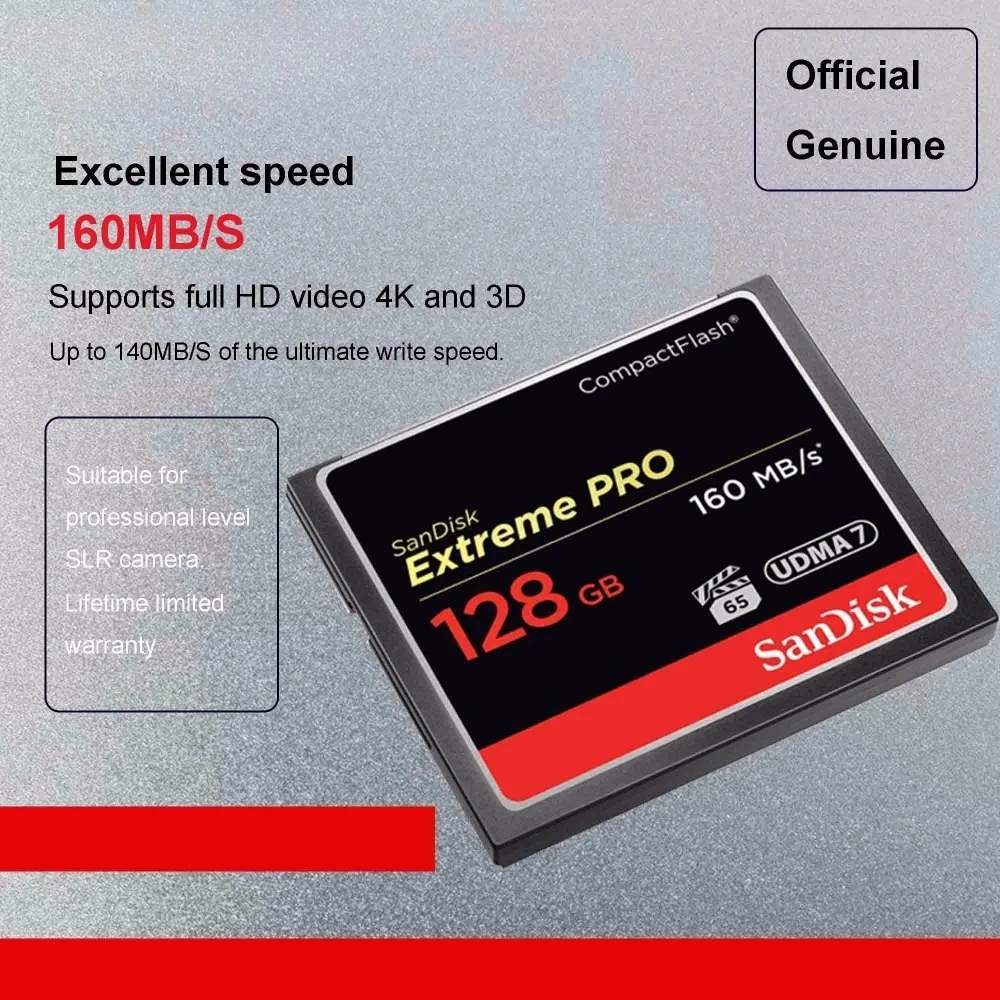 thumbnail image 2 of CompactFlash Memory Card 128GB UDMA – Up To 160MB/s Read Speed For 4K Video & Professional Cameras 2 of 6