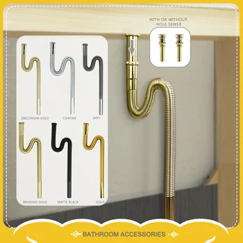 อ่างล้างมือแบบป๊อปอัพท่อระบายน้ำทำจากฝารูระบายน้ำโครเมียมชุดฝารูระบายน้ำอเนกประสงค์ทนทานอุปกรณ์ห้องครัวห้องน้ำ 1