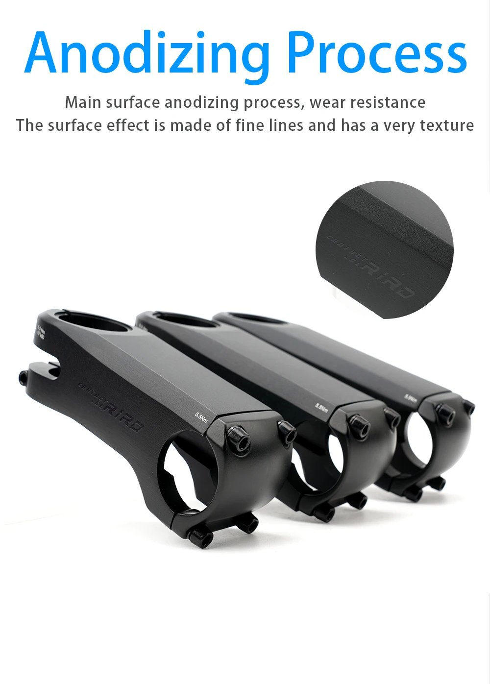 Description Picture 6 of itemRIRO Bike Stem Internal Cable Hidden Bicycle Stem 28.6-31.8mm Aluminum Aolly Forging/CNC Handle with Spacer Road Handlebar Stem