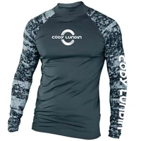 Surf natation plongée T-Shirts Compression longue éruption garde maillots de bain hommes Protection UV Surf vêtements plage Floatsuit hauts 4