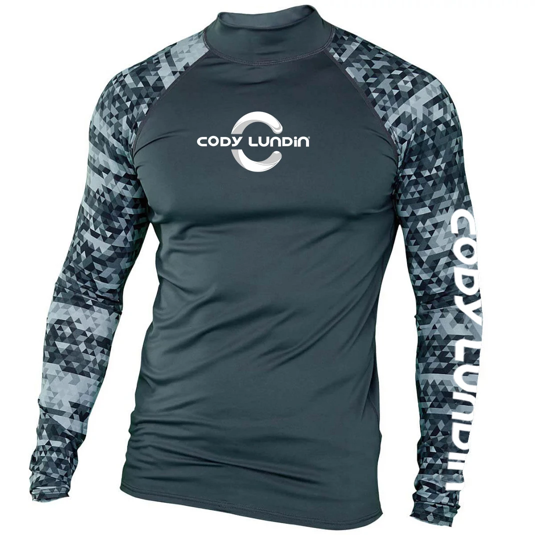Surfing Swimming Diving T-Shirts Compression Long Rash Guard Swimwear Men's UV Protection Surf Clothing Beach Floatsuit Tops