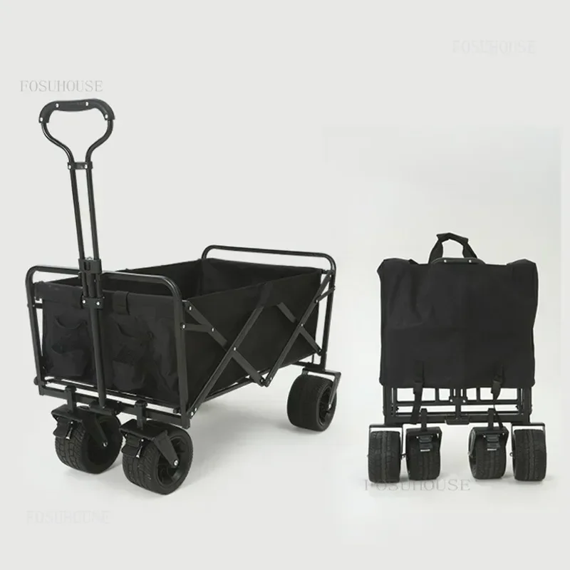 Oversized Household Beach Garden Carts Large Capacity Camp Trailer Foldable Barbecue Trolley Outdoor Picnic Camping Small Cart