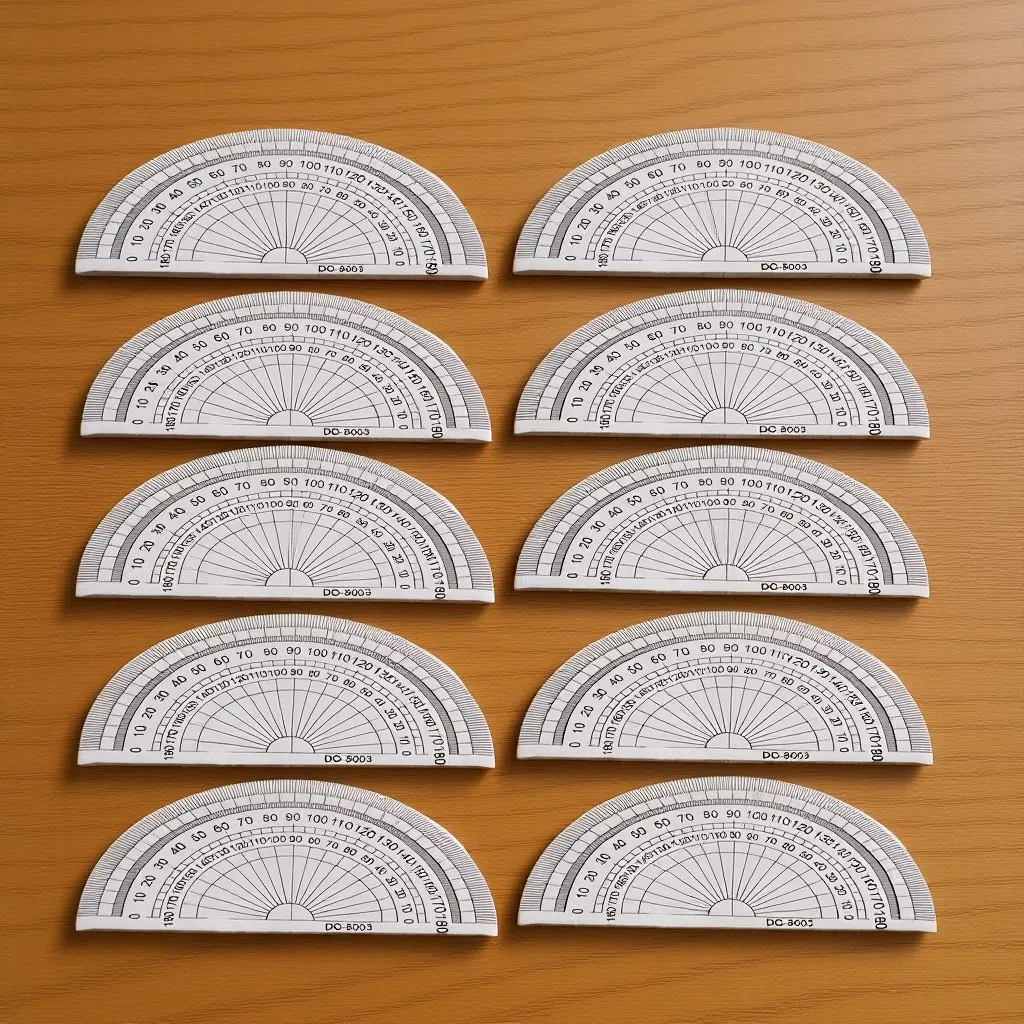 20개 각도 측정 플라스틱 각도기 4인치 180도 학생 사무실 학교 수학용 자 플라스틱 각도기