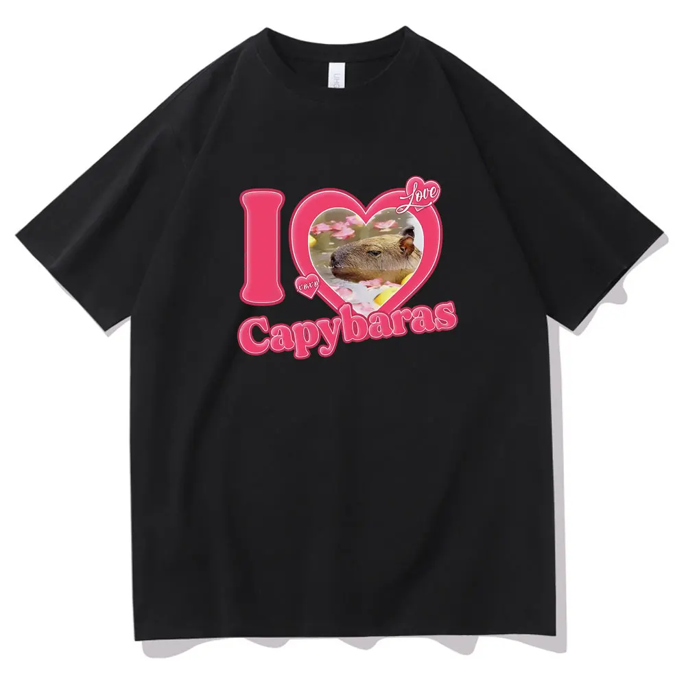 

I Love Capybaras Graphic Women/Men T-shirt Fashion Streetwear Unisex T Shirt Funny Print Casual O-neck Short Sleeve Male Tops