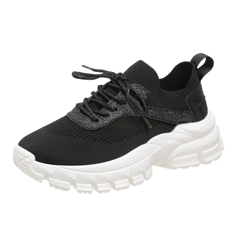 

Женские сетчатые туфли с переплетением, сезон весна-осень 2023 Новая повседневная удобная женская спортивная обувь на толстой подошве